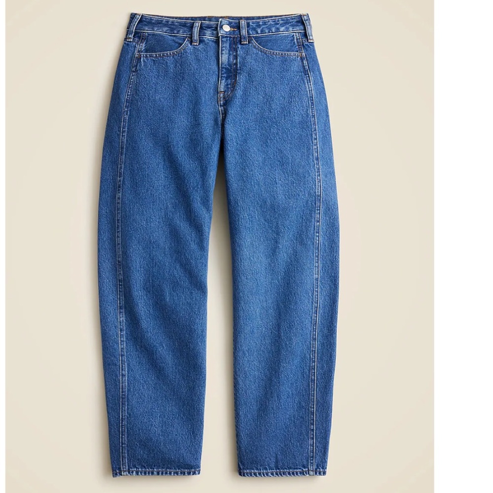 J. Crew Indigo Blue Barrel Leg Denim Jeans - NWT!!